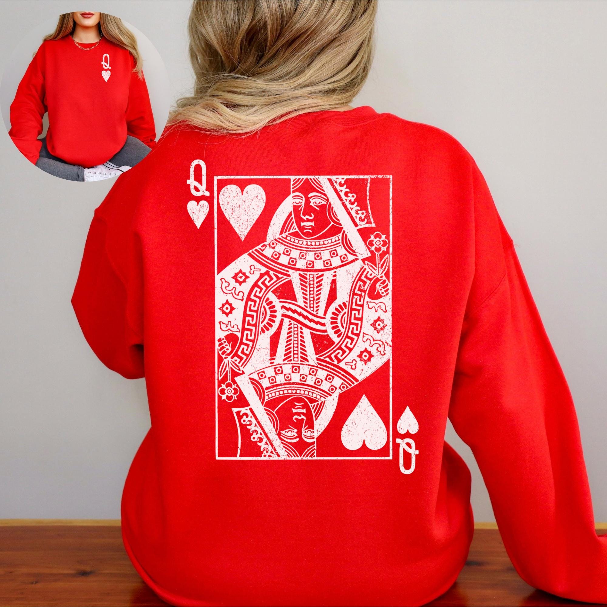 Queen of Hearts Sweatshirt, Funny Valentines Day Sweatshirt, Teacher Valentines Shirt, Nurse Valentines Tshirt Gift, Alice in Wonderland Tee