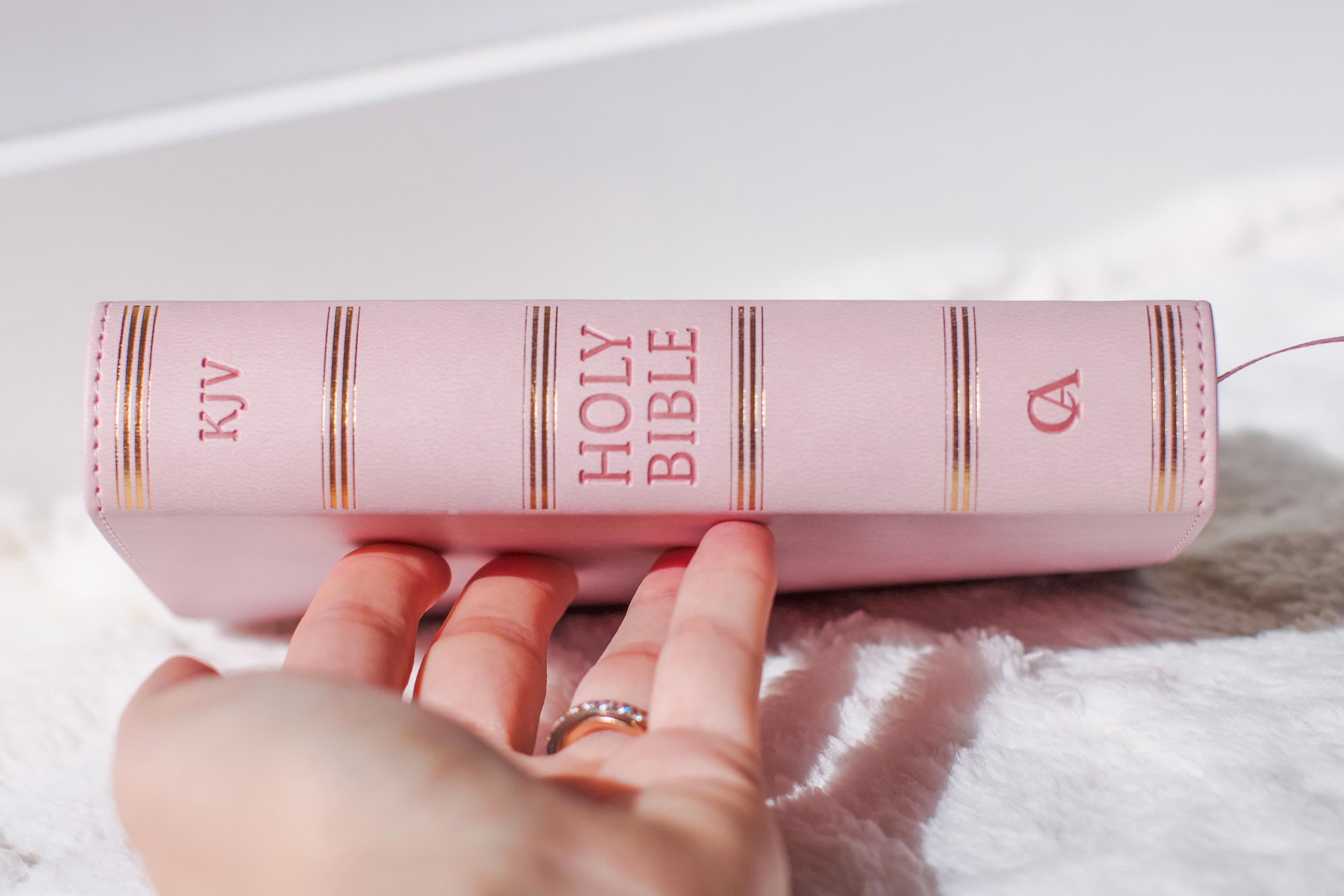 Custom Name Pink Bible with Name Engraved Customized Bible Gift for Women Bible Study Gift KJV Engraved Bible Gift for Christian Women