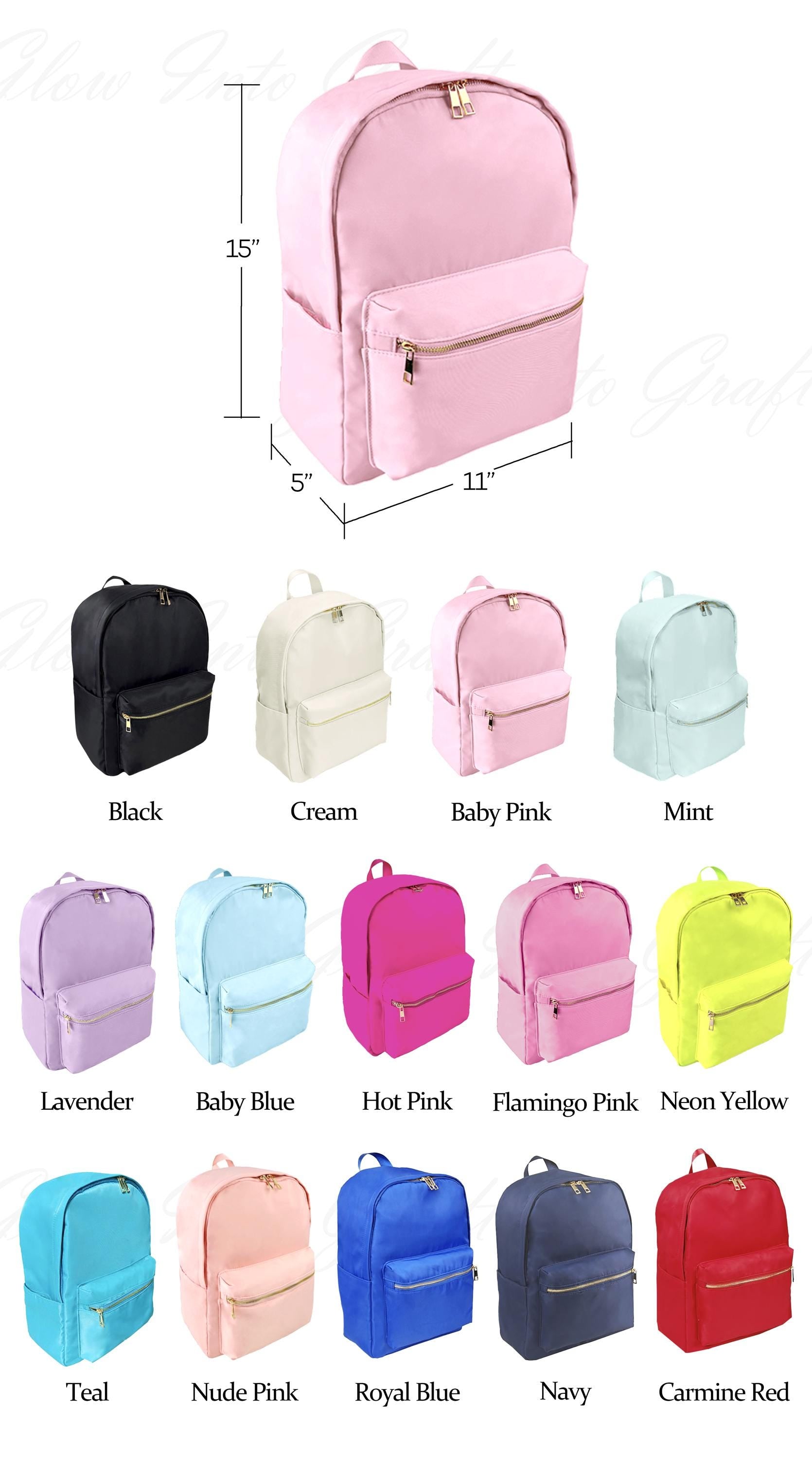 Sewn Patches Backpack Personalized Nylon Backpack with Patch Chenille Letter Custom School Bag Kids Back to School Lunch Box Bag Lunch Bag