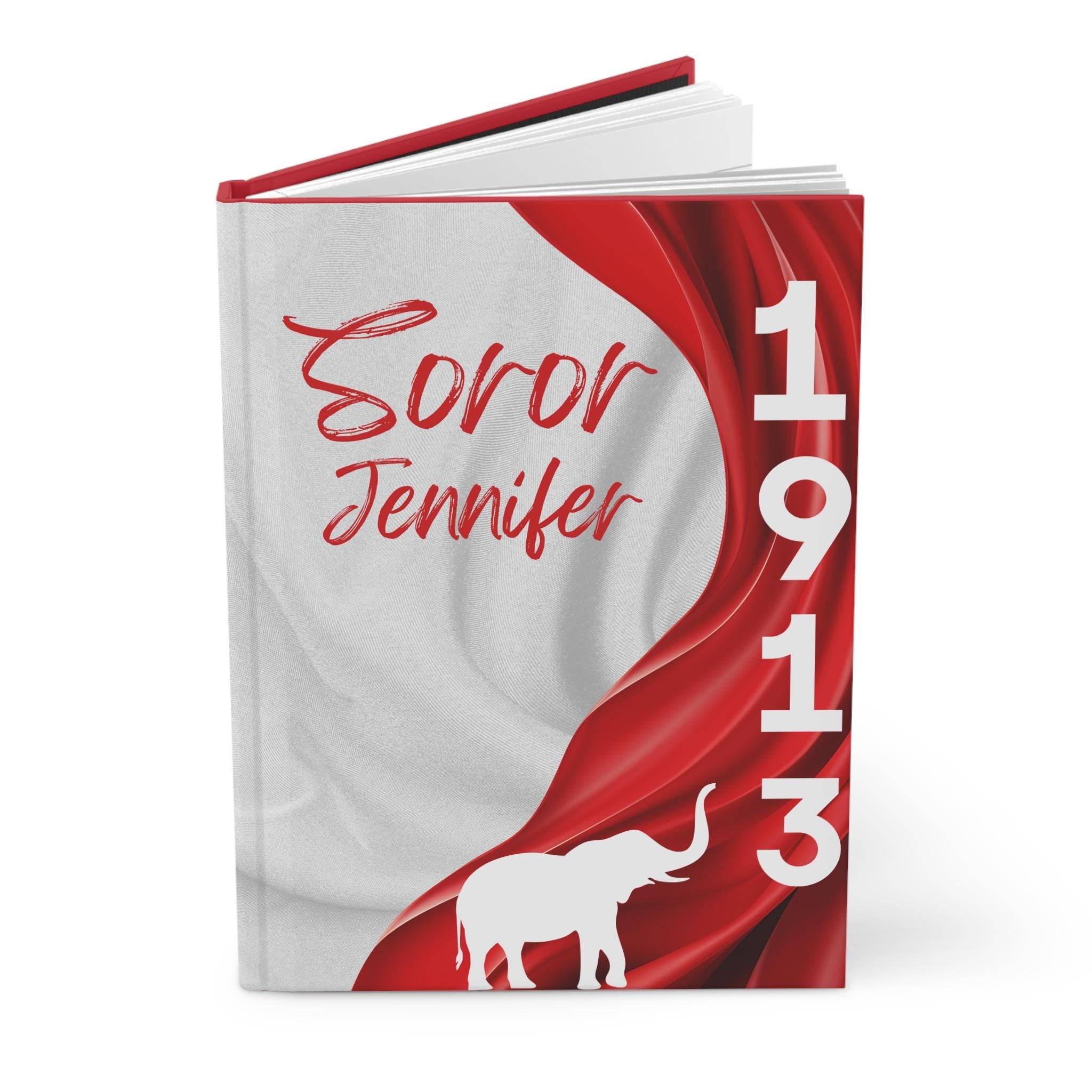Red & White Notebook, Delta Sigma Theta Gift, Sorority Gift,1913 Diary, Unique Notebook