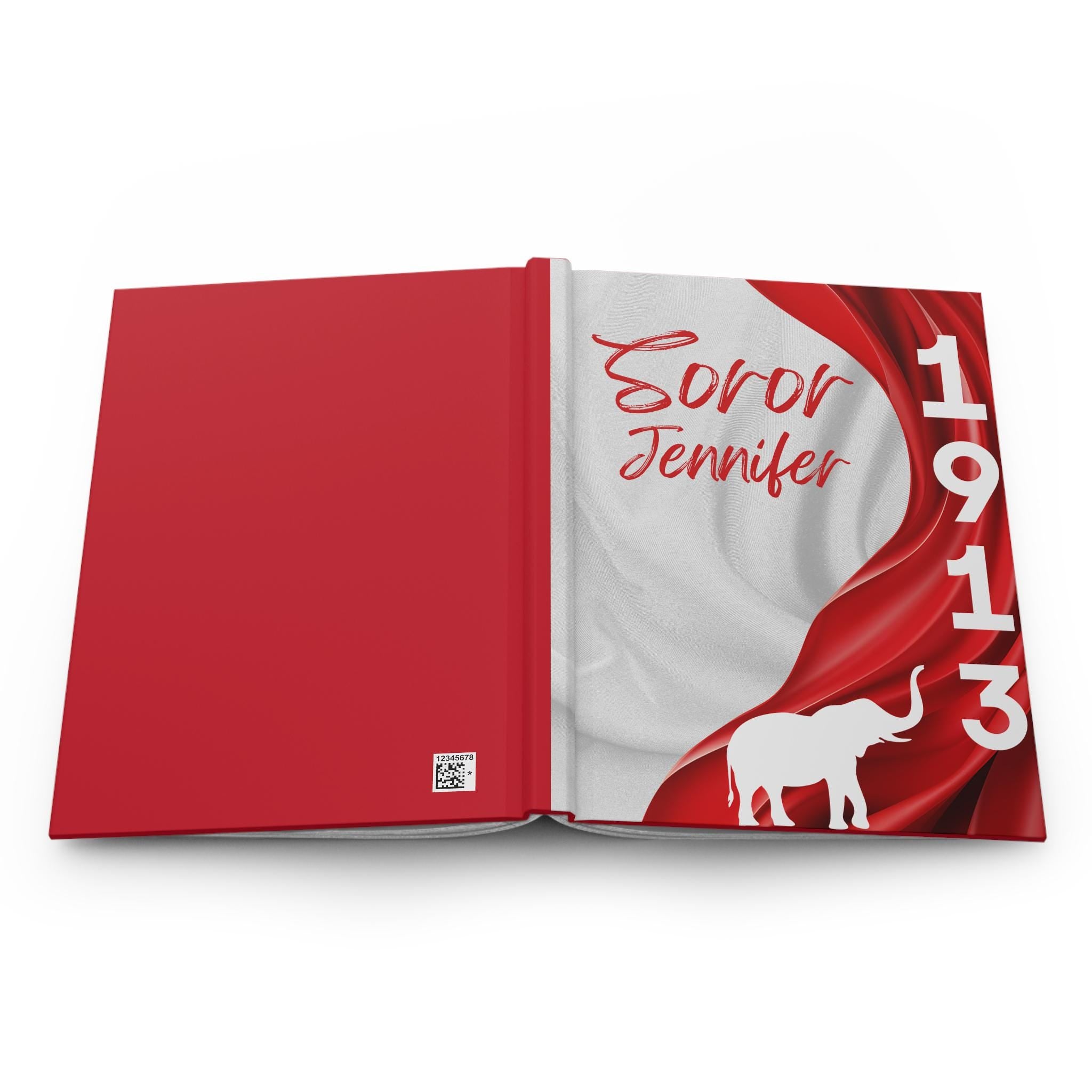 Red & White Notebook, Delta Sigma Theta Gift, Sorority Gift,1913 Diary, Unique Notebook