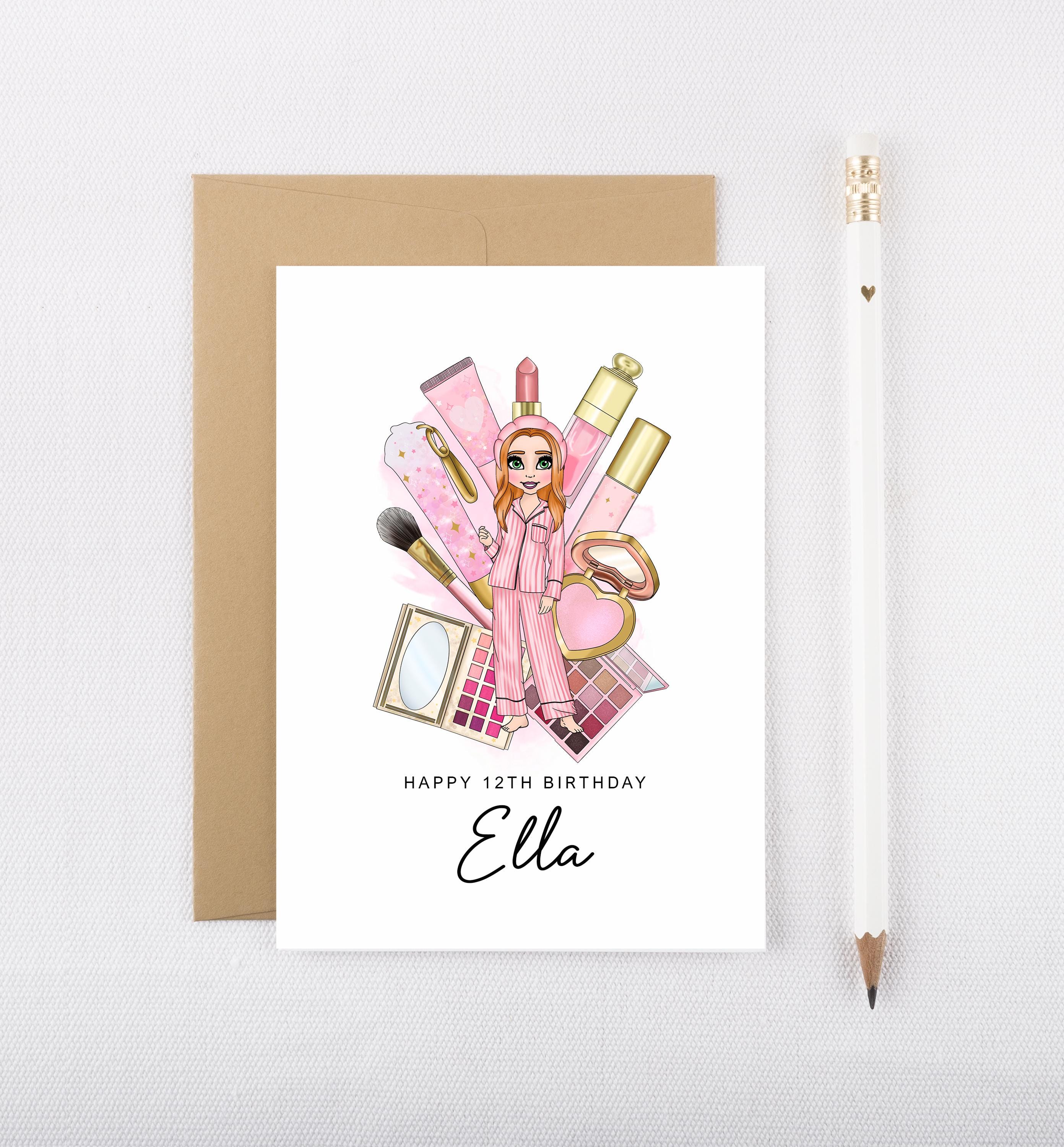 Personalised Satin Customisable Pink Makeup Doll Pjs, Personalised P Louise Pyjamas, Personalised Pjs, Birthday Pyjamas for girls