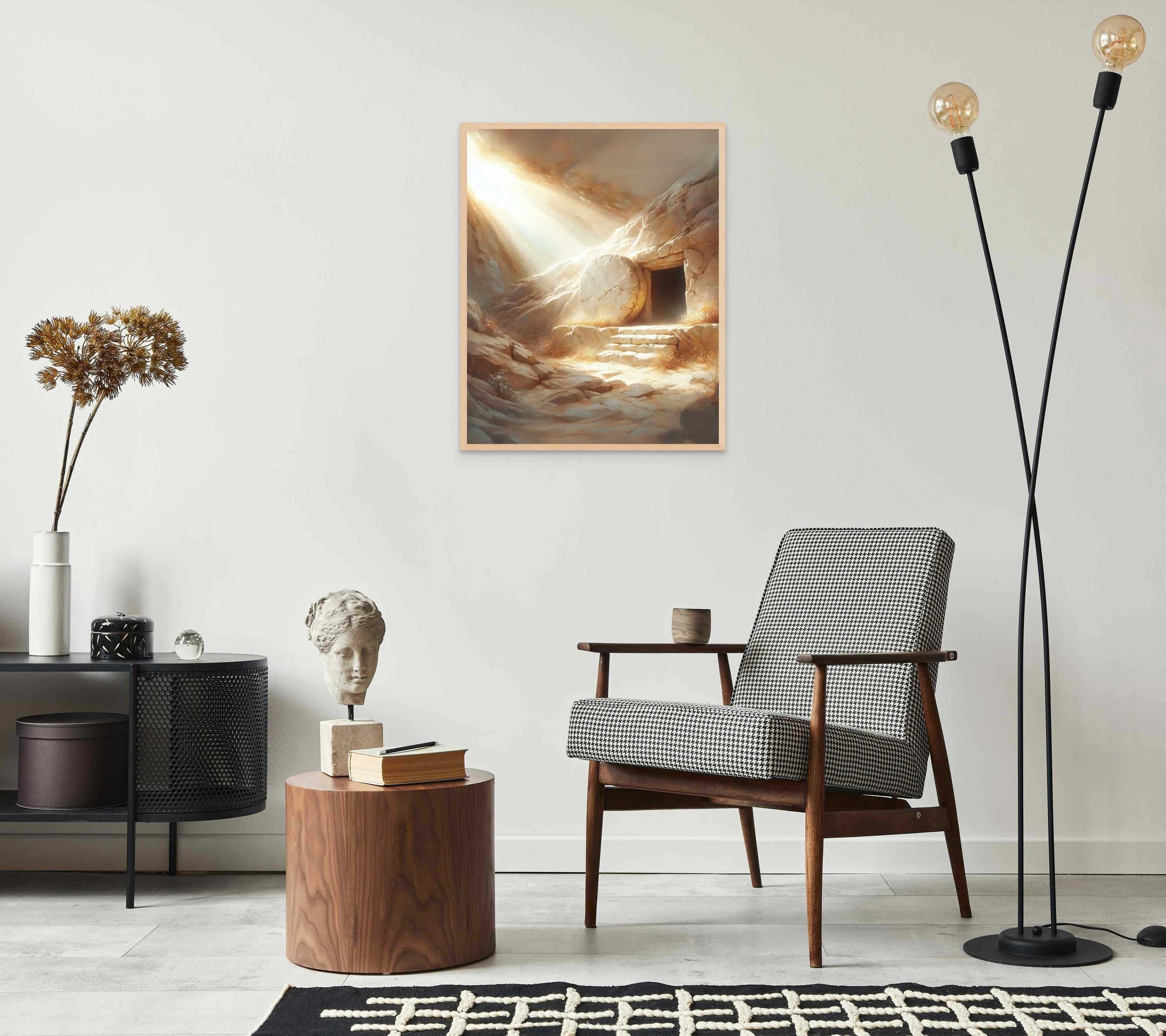 The Tomb is Empty, Christian Painting, Easter Art, Picture of Jesus Resurrection, Catholic Art, Bible Prints, Christian Wall Art, Jesus Art