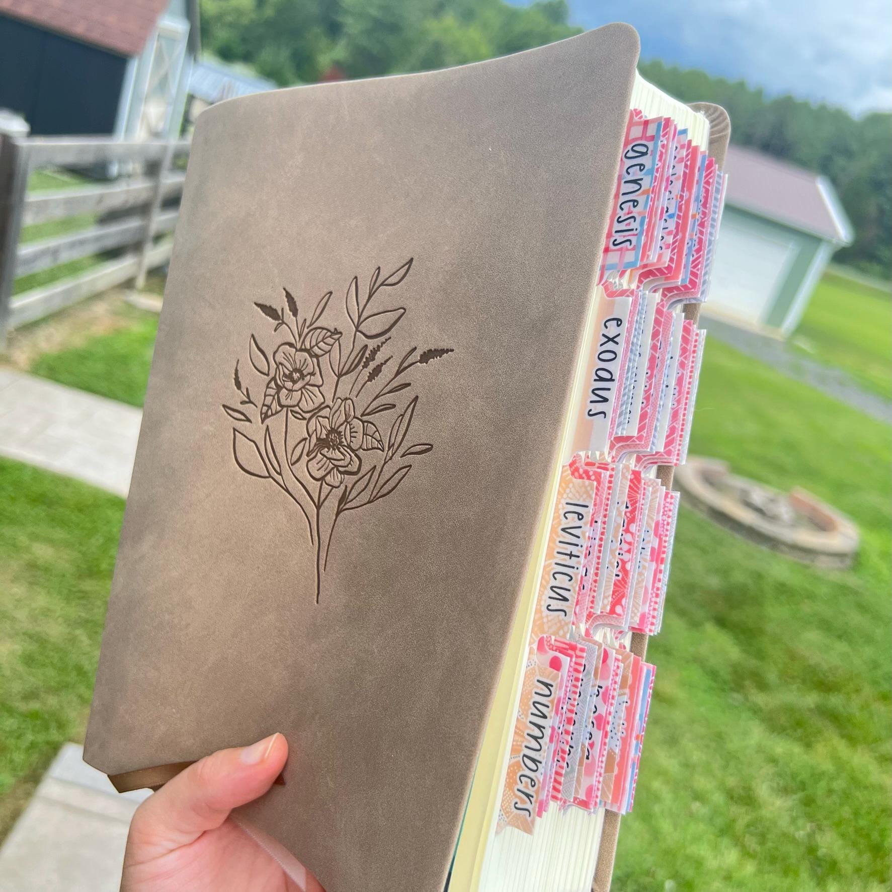 Birthflower NLT PERSONALIZE Bible, nlt Bible, Bible with Installed Laminated Tabs,  NLT Gift Bible, Holy Bible, Bible Tab Package Hosana Revival, Birthmonth
