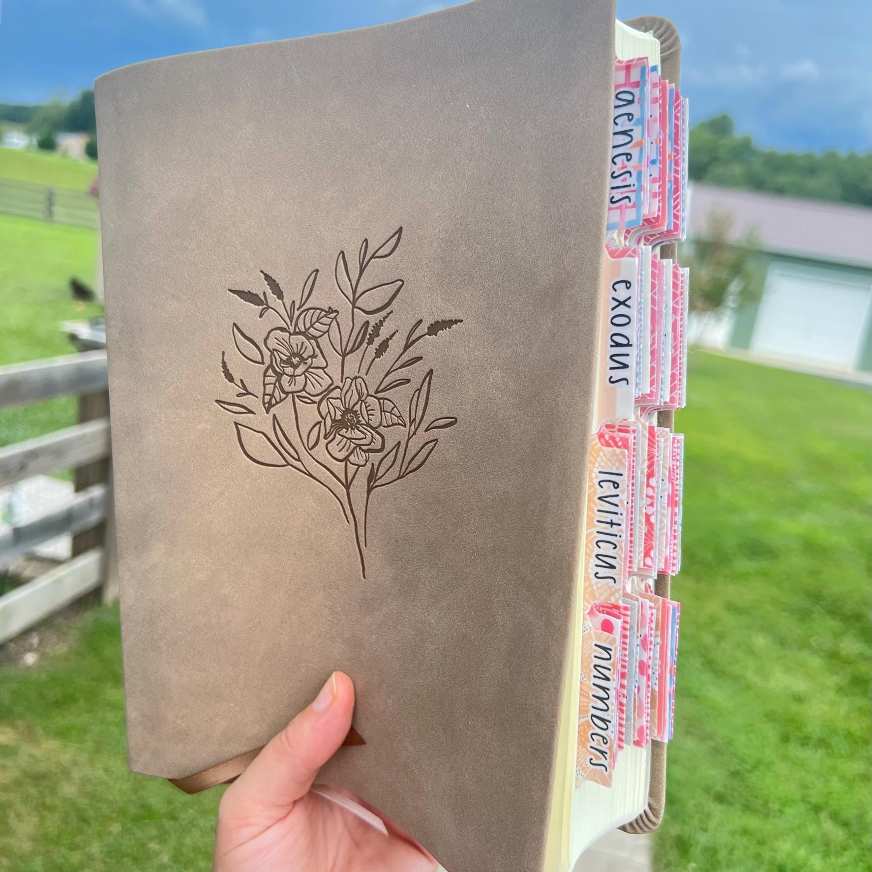 Birthflower NLT PERSONALIZE Bible, nlt Bible, Bible with Installed Laminated Tabs,  NLT Gift Bible, Holy Bible, Bible Tab Package Hosana Revival, Birthmonth