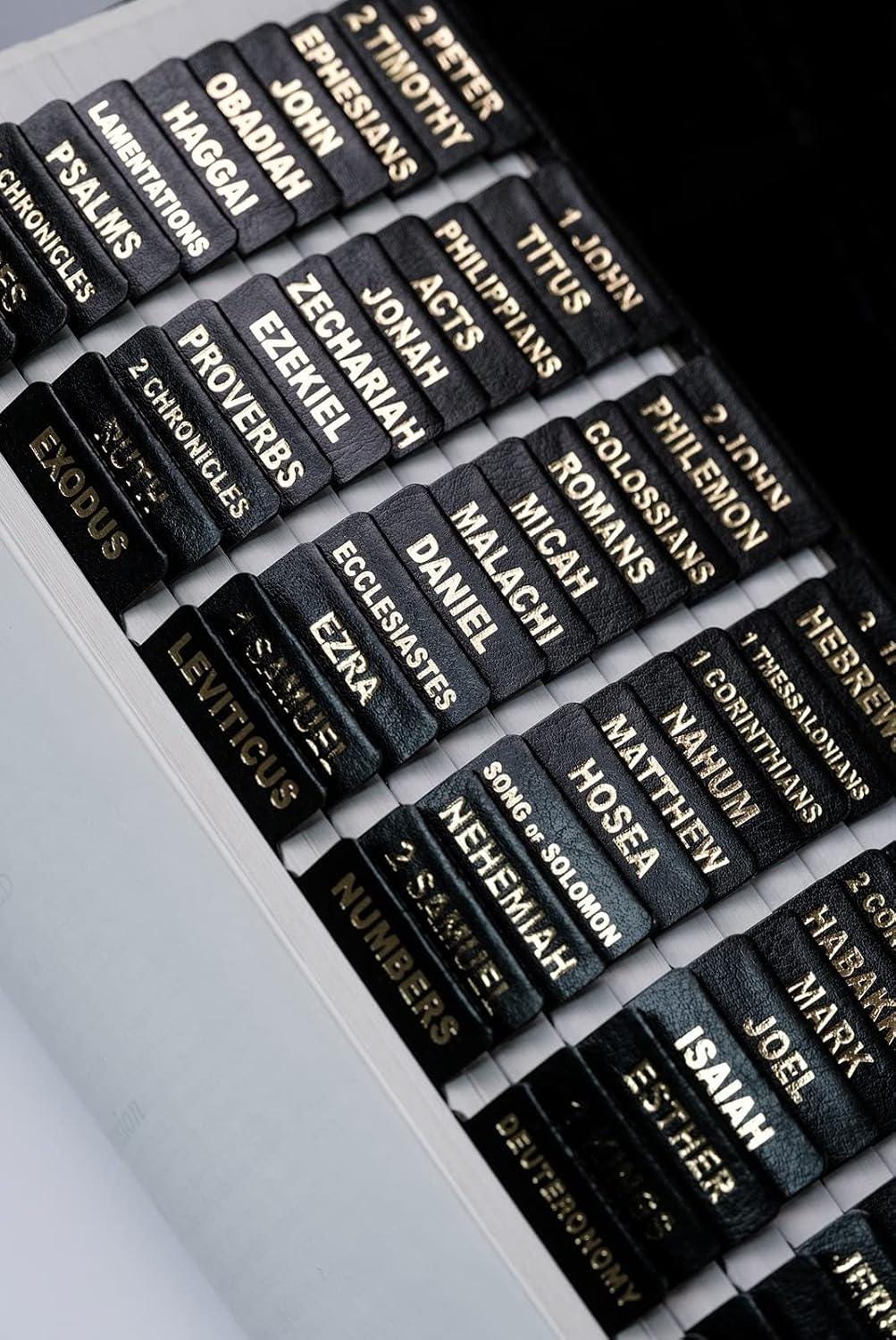 Custom Black NKJV Tabbed BIBLE with Tabs Christian Gift for Him Dad Men Her Women Confirmation Communion Baptism Catholic Wedding Birthday