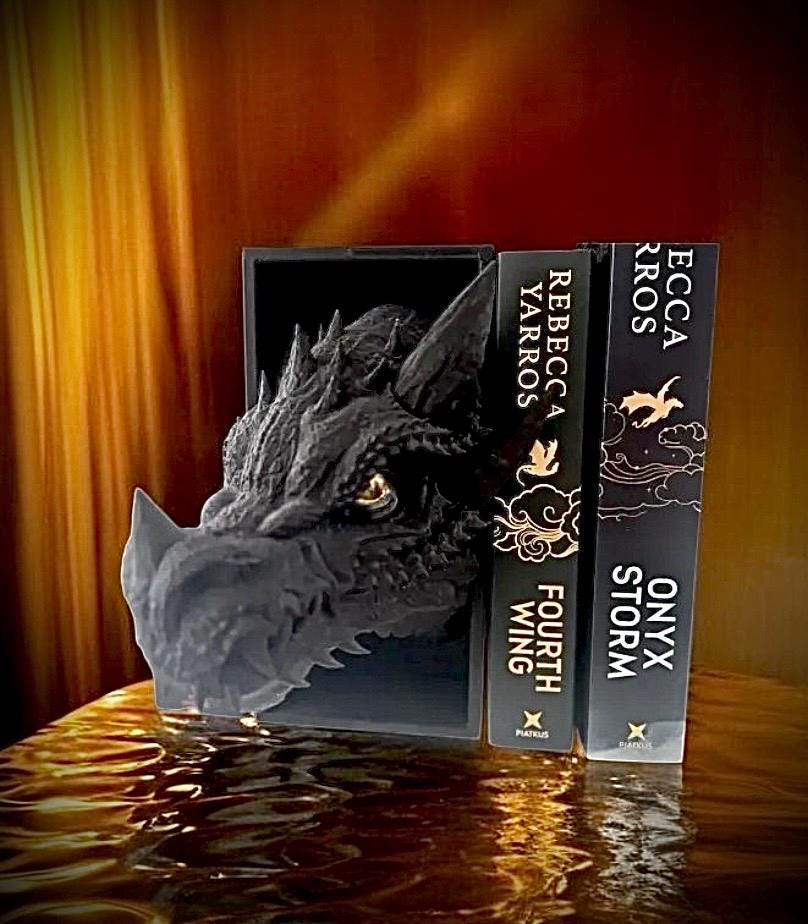 Tairn Dragon Book Nook 3d Printed Fantasy Bookshelf Bookish Fourth Wing Iron Flame Onyx Storm
