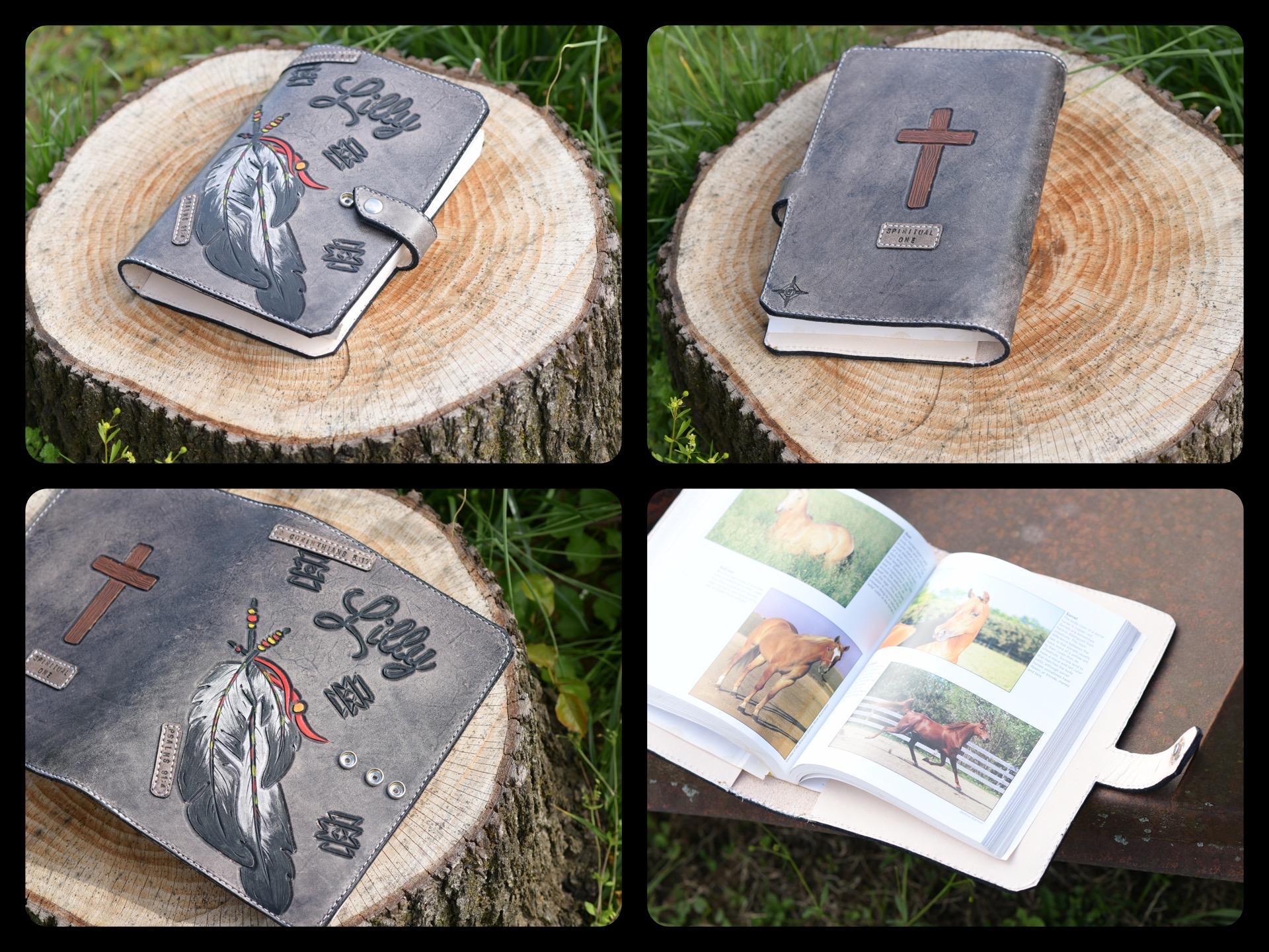 Customizable Hand-Tooled Leather Bible cover