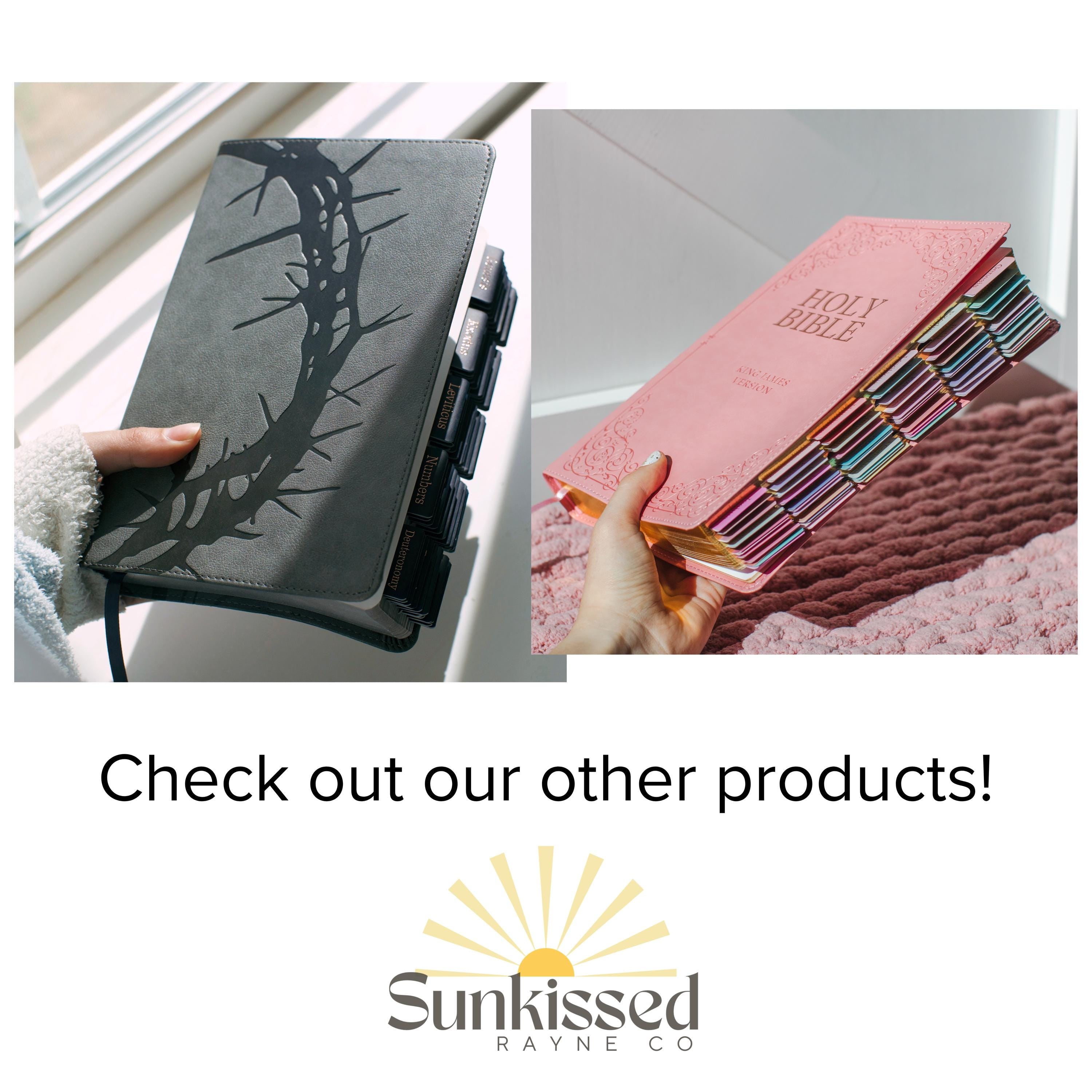 Tabbed Bible White KJV Bible Tabbed Faux Leather Personalized Gift for Women Large Print Bible Tabbed Gift Customized Baptism Gift Wedding