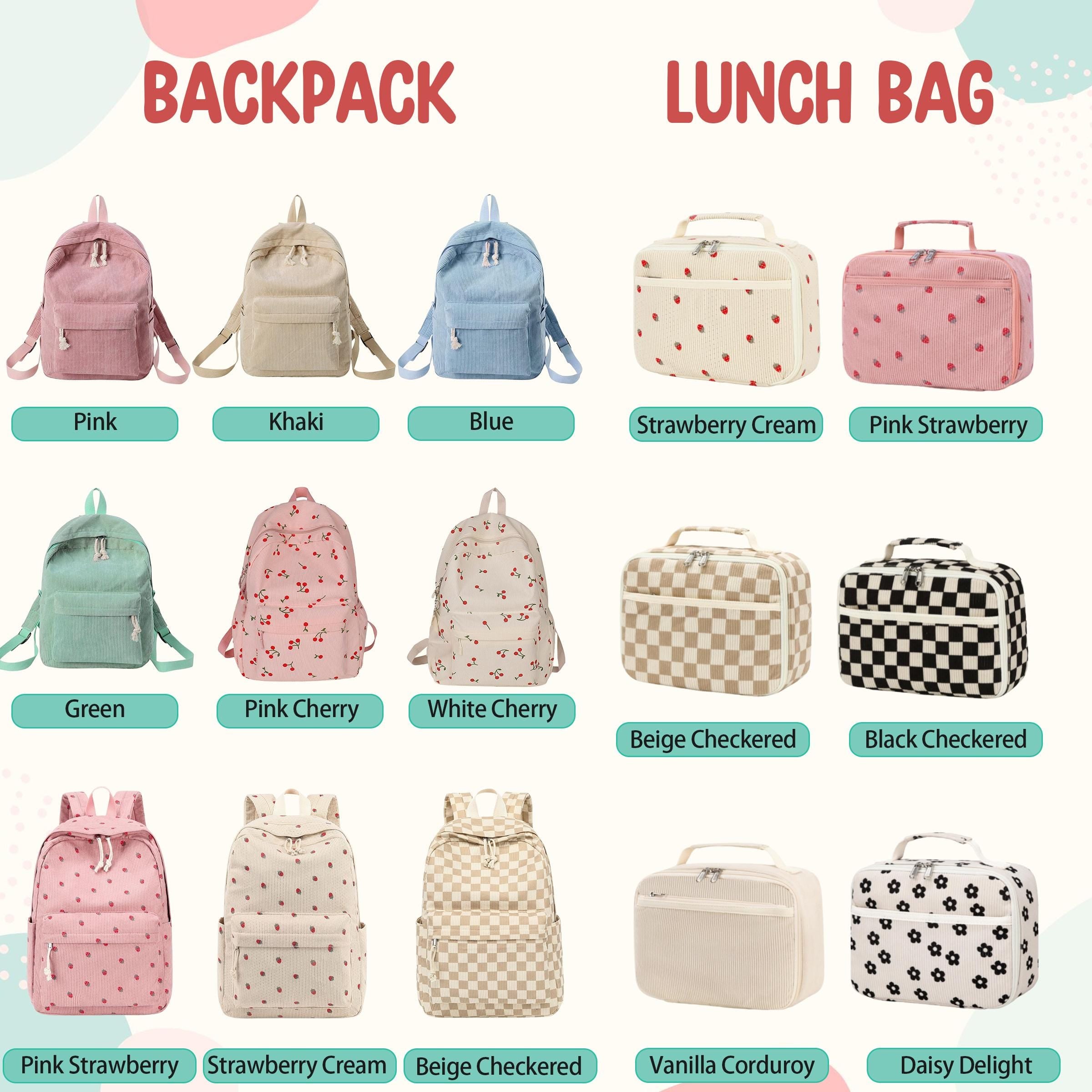 Personalized Kids Backpack & Lunch Bag, First Day of School Gift, Bag With Name, Toddler Backpack, Corduroy Bag, Birthday Gift, Daycare Bag