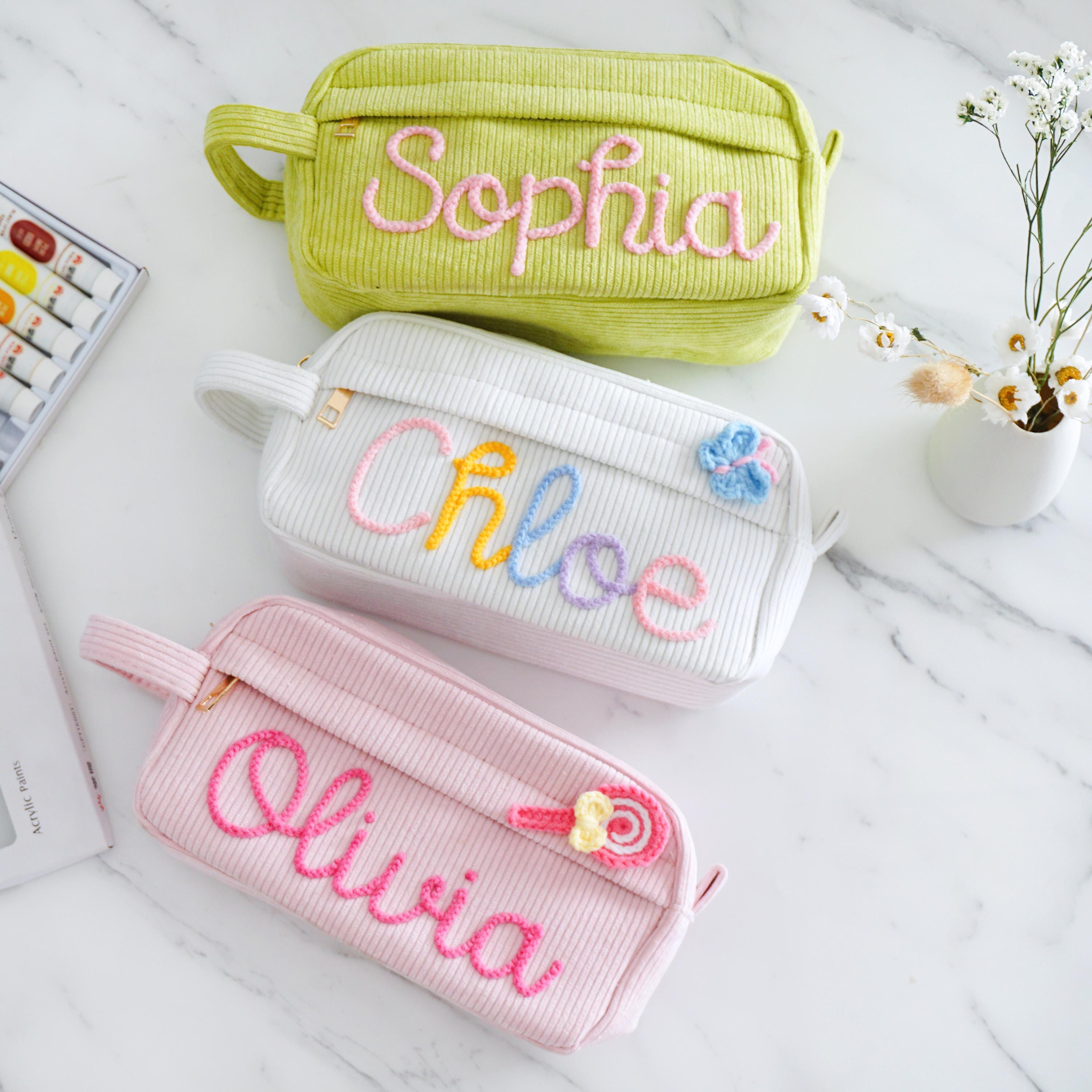 Personalized Pencil Case, Back To School Gift, Custom Name Corduroy Pencil Case For Kids, Girls Pencil Pouch, Girls /Boys Birthday Gift