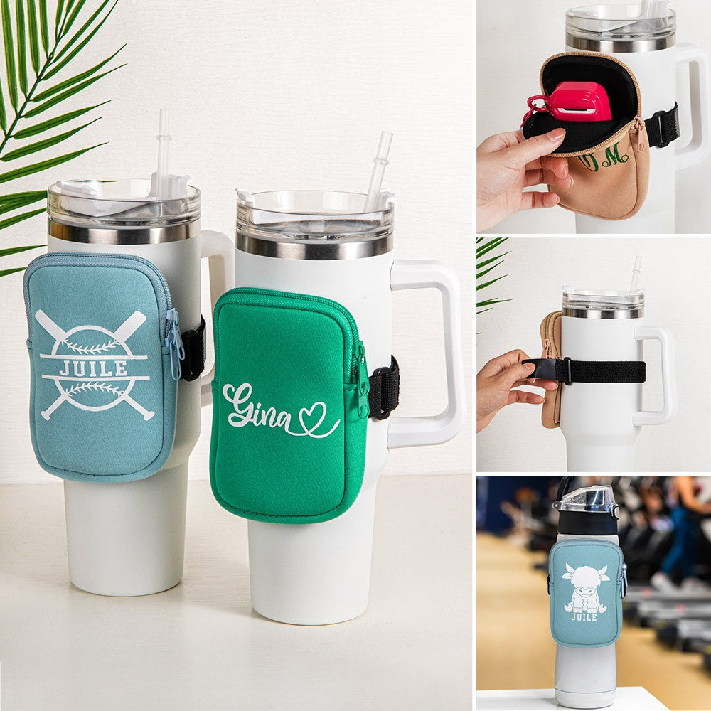 Custom Tumbler Handheld Storage Bag, Portable Sports Water Bottle Pouch, Fitness Cup Accessories, Drinking Bottle Storage Box, Gift for Sports Lover