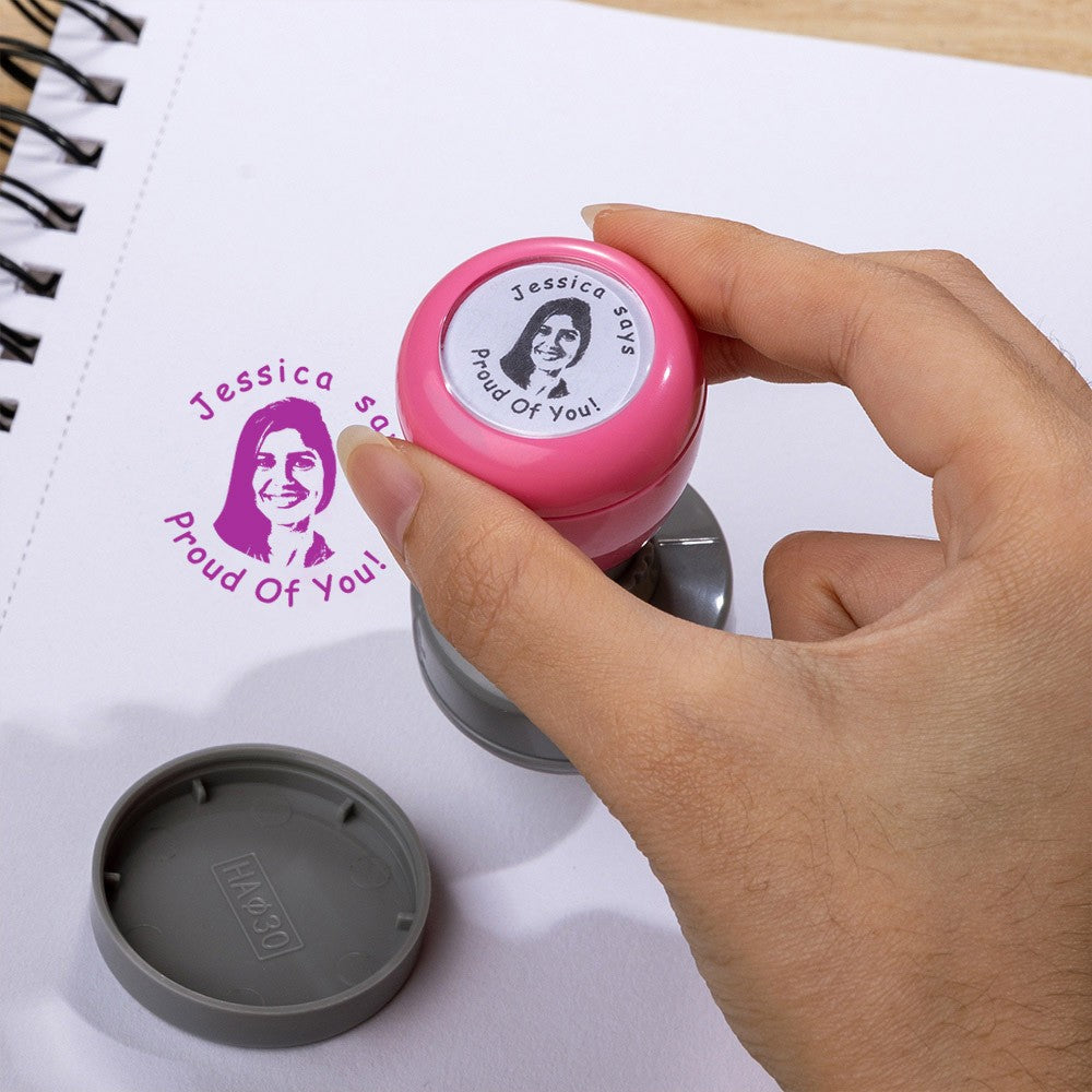 Custom Face Portrait Self-Inking Teacher Stamps for Classroom, Logo Stamps for Homework Grading, Back To School Thank You Gift for Teacher