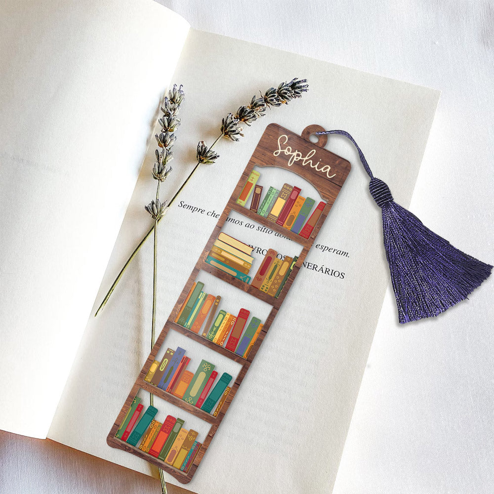 BUY 2 FREE SHIPPING Personalized Name Bookshelf Bookmark, Bookmark Gift For Her, Gift For Book Lovers, Bookworm Gift