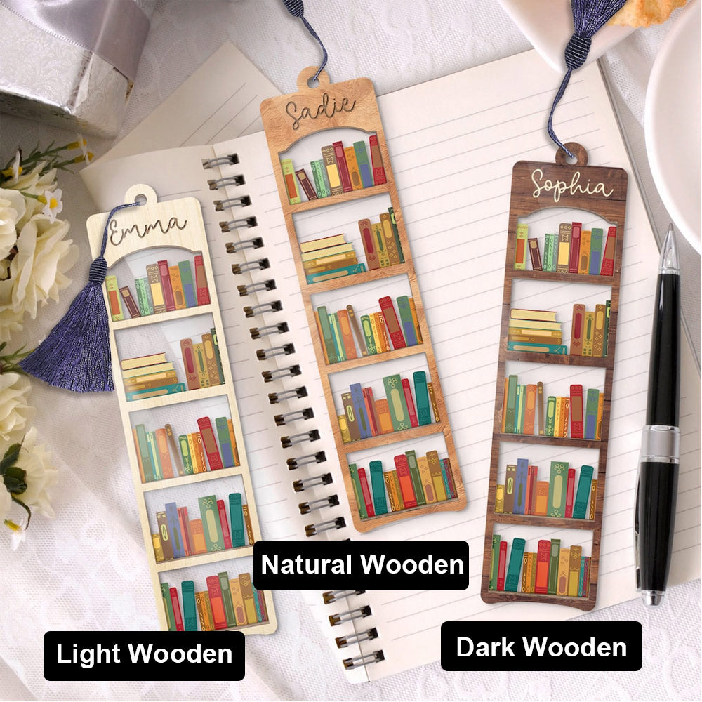 BUY 2 FREE SHIPPING Personalized Name Bookshelf Bookmark, Bookmark Gift For Her, Gift For Book Lovers, Bookworm Gift