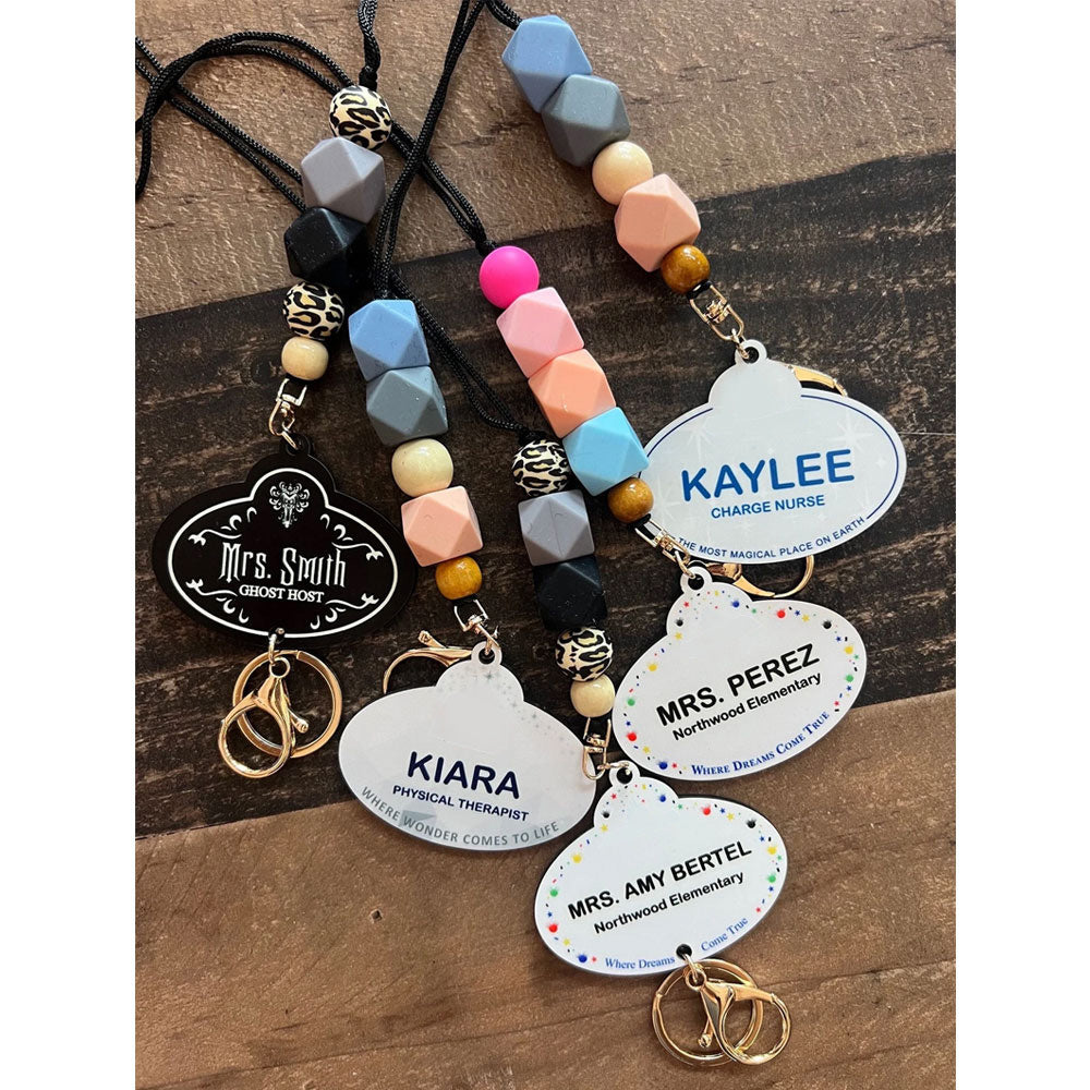 Personalized Lanyard Name Tag Badge, Teacher Lanyard