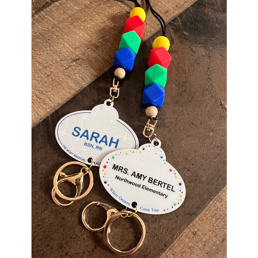 Personalized Lanyard Name Tag Badge, Teacher Lanyard