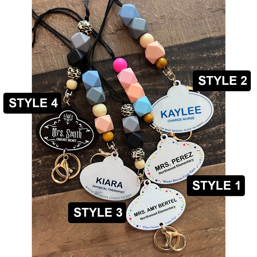 Personalized Lanyard Name Tag Badge, Teacher Lanyard