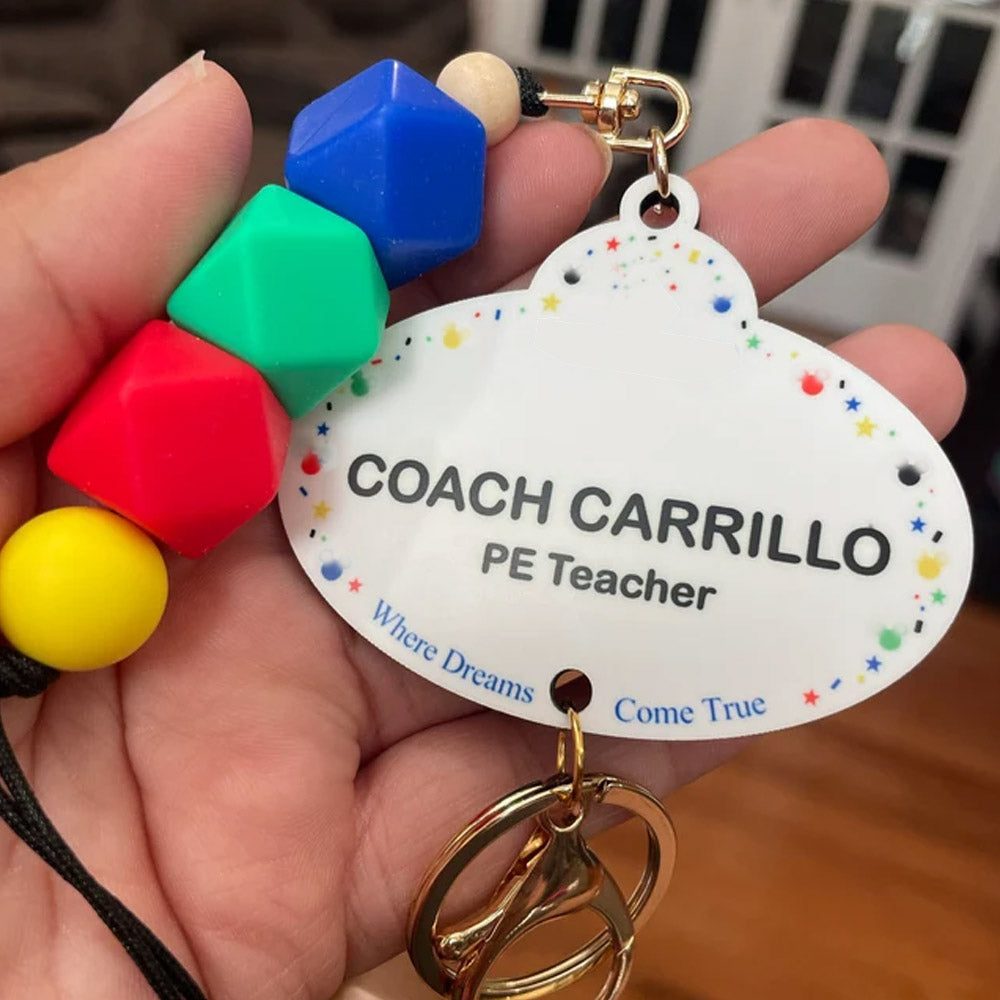 Personalized Lanyard Name Tag Badge, Teacher Lanyard