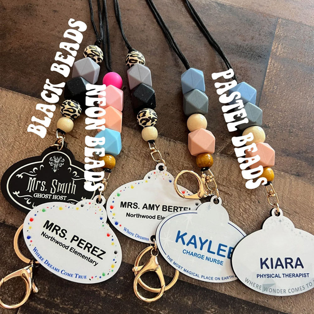 Personalized Lanyard Name Tag Badge, Teacher Lanyard