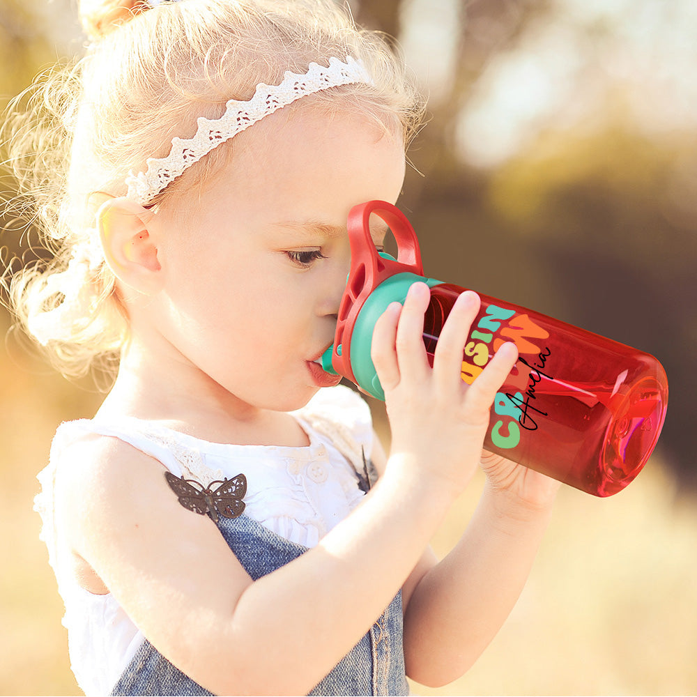 Custom Name Cousin Crew Kids Water Bottle, Perfect for Family Outings