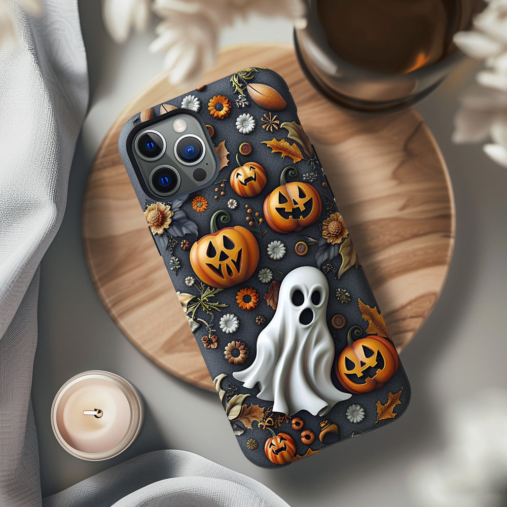 Halloween Pumpkin Ghost Phone Case, Multiple Styles Available,iPhone, Pixel, Samsung
