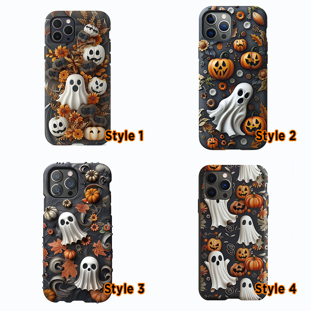 Halloween Pumpkin Ghost Phone Case, Multiple Styles Available,iPhone, Pixel, Samsung