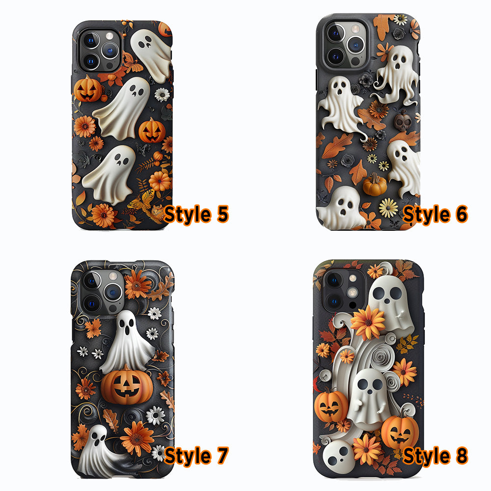 Halloween Pumpkin Ghost Phone Case, Multiple Styles Available,iPhone, Pixel, Samsung