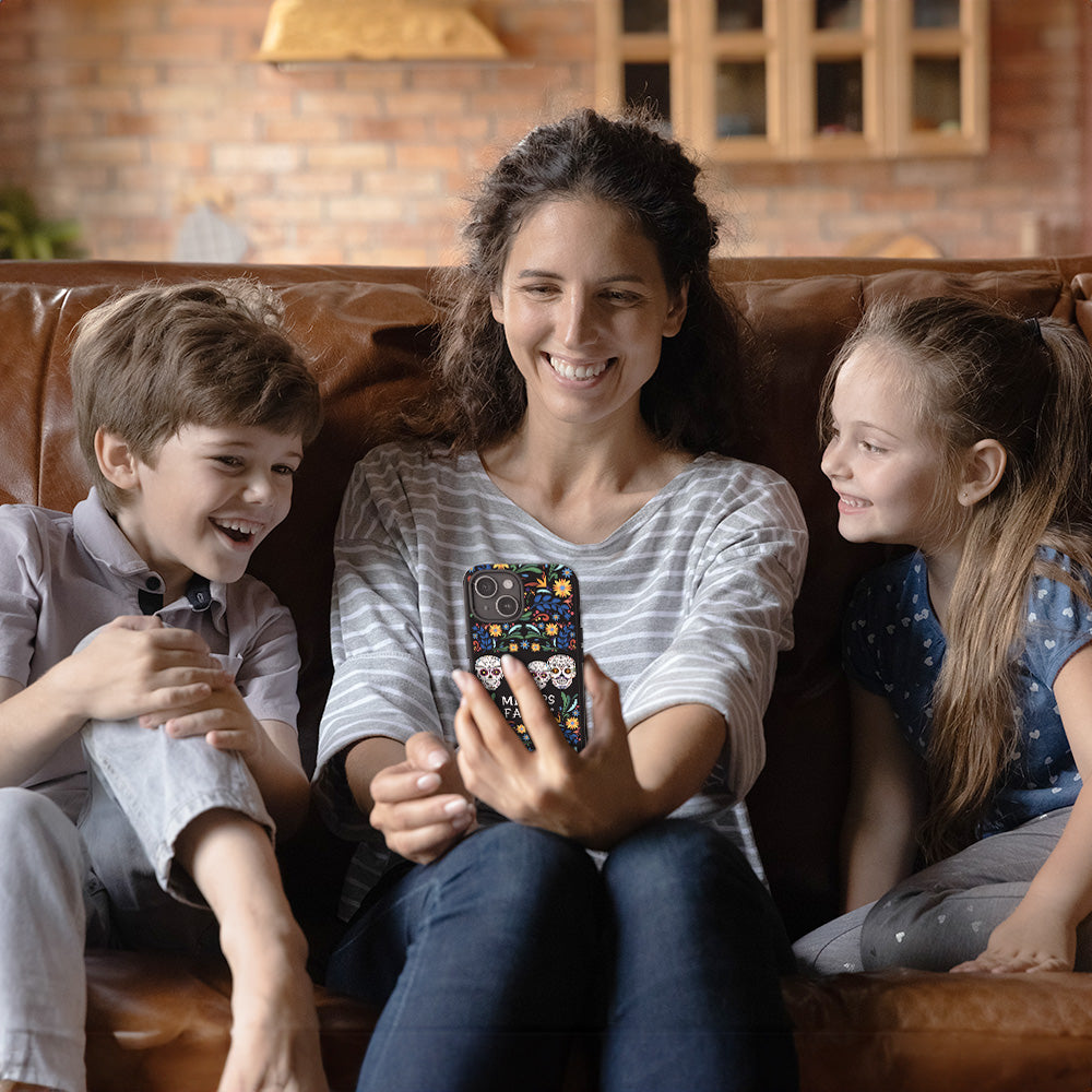 Personalized Family Name Floral Day of the Dead Phone Case, Multiple Styles Available, iPhone, Pixel, Samsung