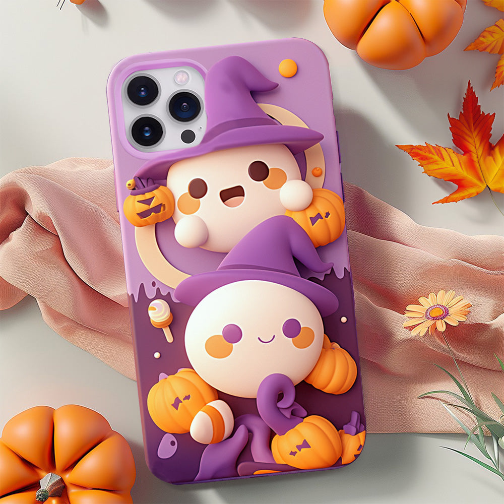 Halloween Ghost  and Pumpkin Phone Case,iPhone,Samsung,Google Pixel