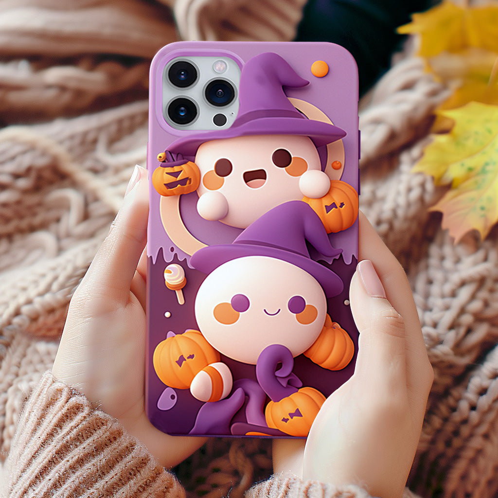 Halloween Ghost  and Pumpkin Phone Case,iPhone,Samsung,Google Pixel