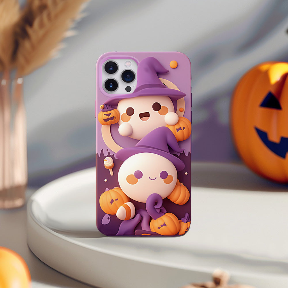 Halloween Ghost  and Pumpkin Phone Case,iPhone,Samsung,Google Pixel
