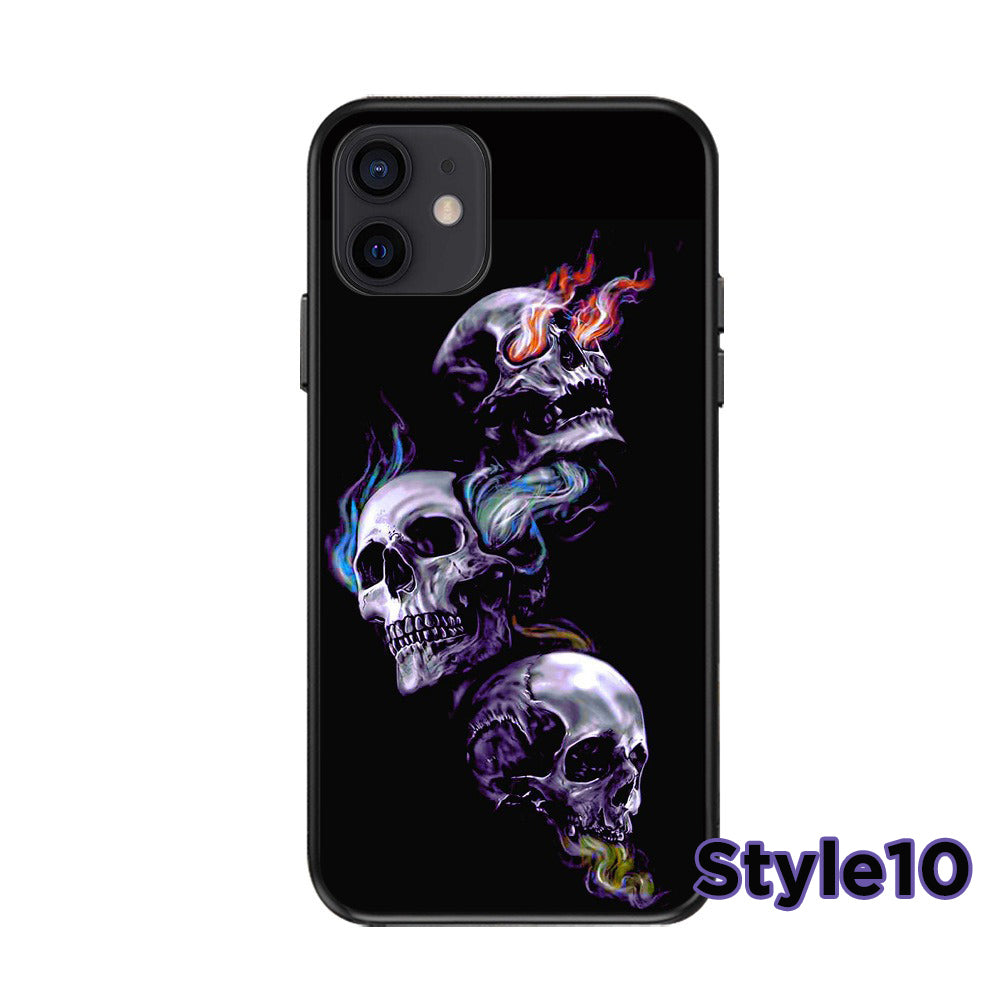 Skeleton Skull Design Phone Case,Multiple Styles Available,Halloween Vibes,iPhone, Pixel, Samsung
