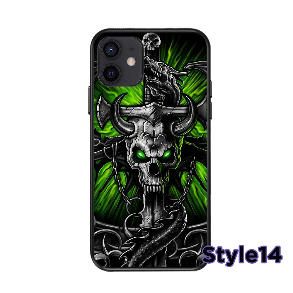 Skeleton Skull Design Phone Case,Multiple Styles Available,Halloween Vibes,iPhone, Pixel, Samsung