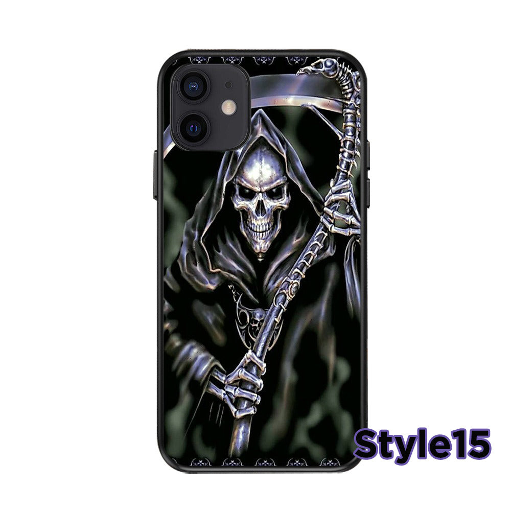 Skeleton Skull Design Phone Case,Multiple Styles Available,Halloween Vibes,iPhone, Pixel, Samsung
