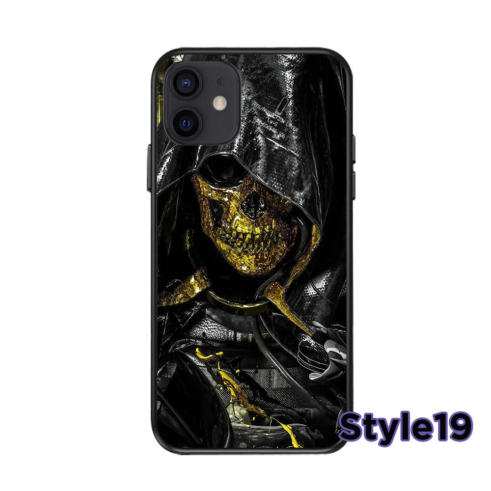 Skeleton Skull Design Phone Case,Multiple Styles Available,Halloween Vibes,iPhone, Pixel, Samsung