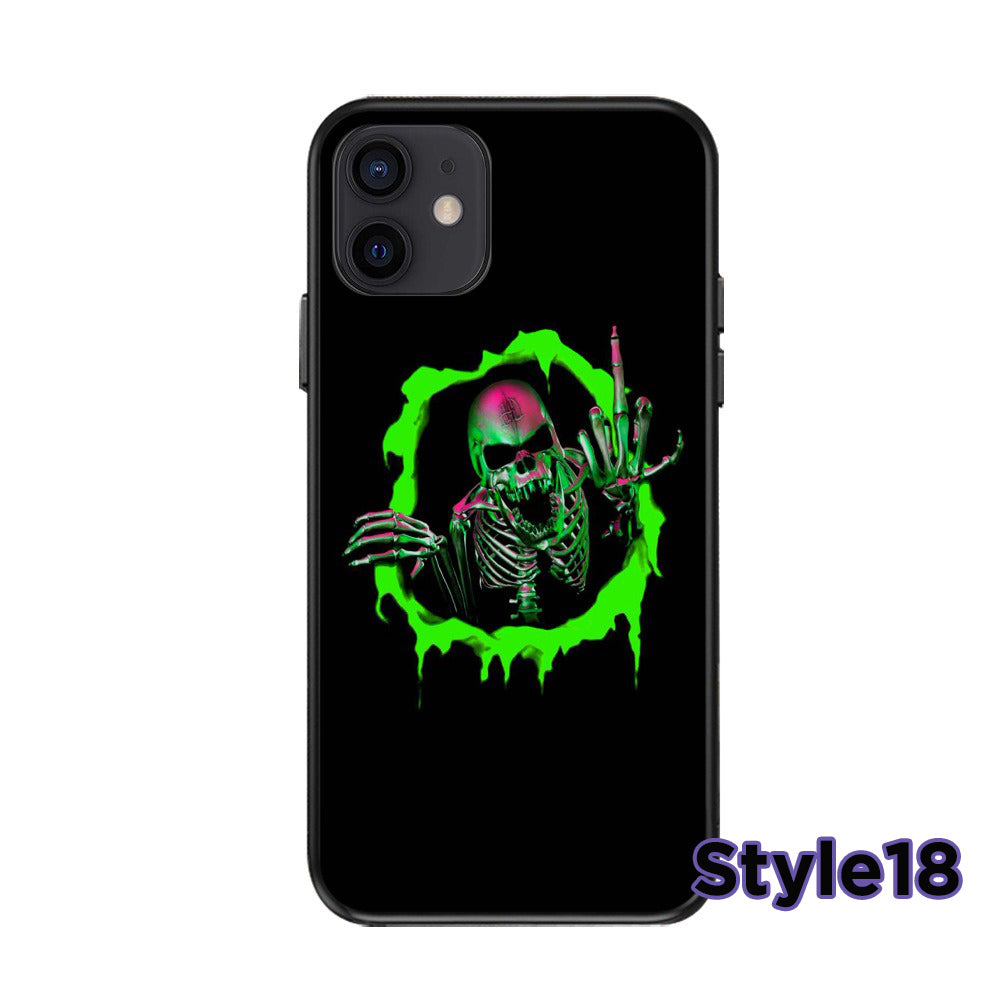 Skeleton Skull Design Phone Case,Multiple Styles Available,Halloween Vibes,iPhone, Pixel, Samsung