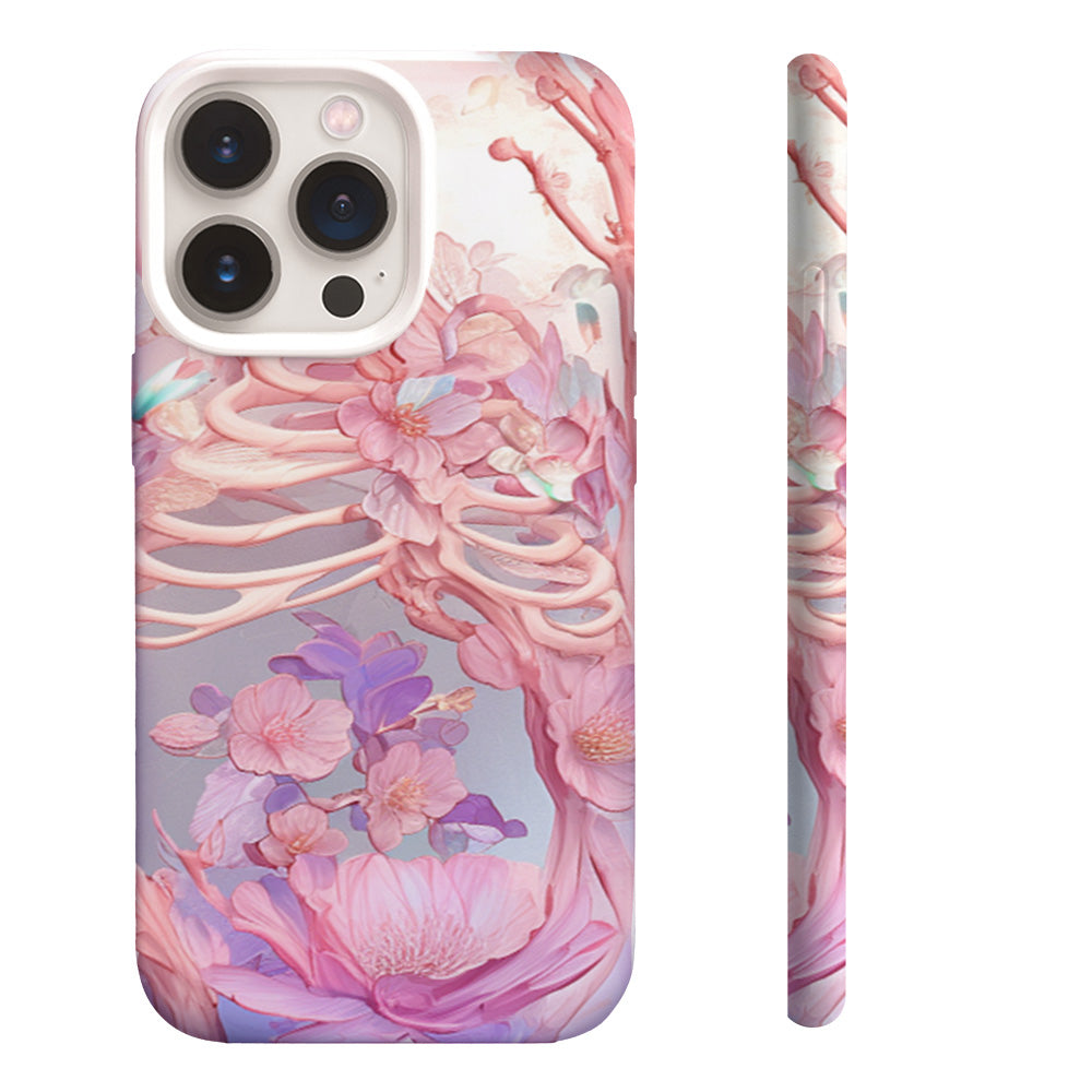 Colorful Floral Skull Design Phone Case, Artistic Cover,iPhone, Pixel, Samsung