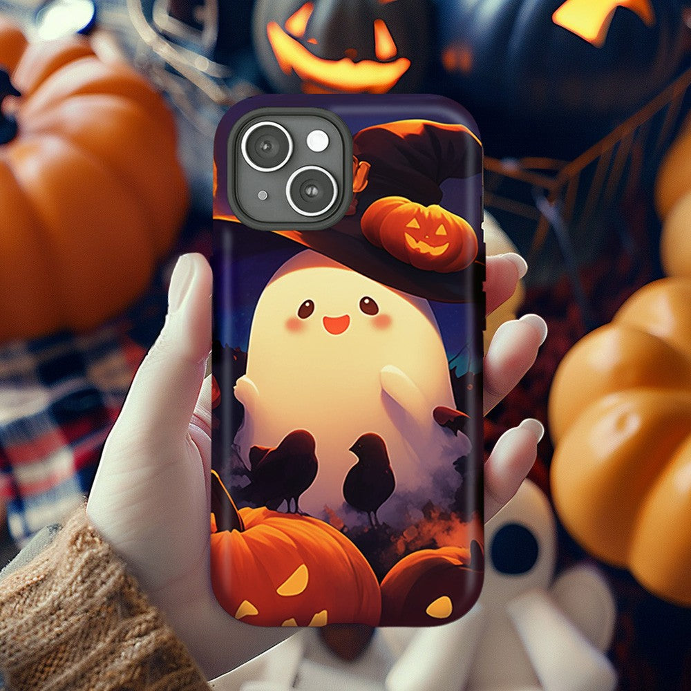 Halloween Ghosts and Pumpkins Phone Case, Playful Design ,iPhone, Pixel, Samsung