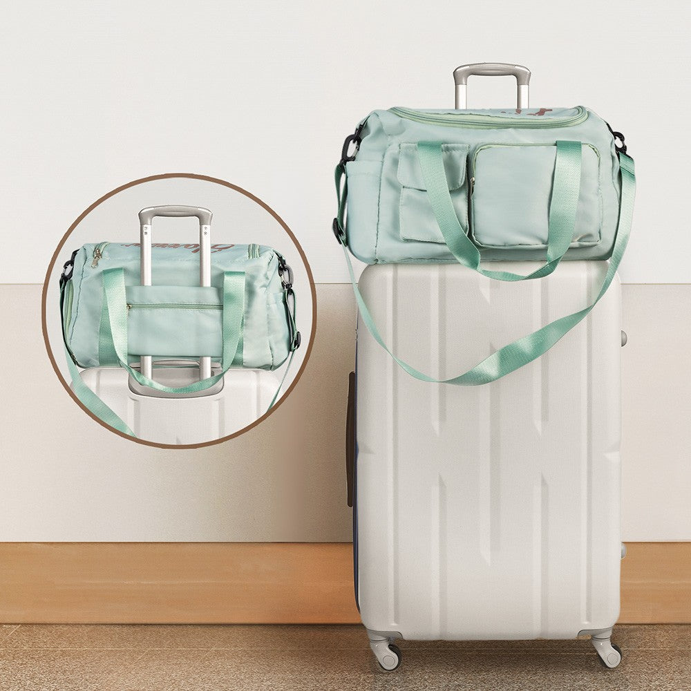 Personalized Name Multi-compartment Waterproof Weekender Bag with Shoulder Strap, Overnight Duffel Bag, Birthday/Back to School/Weekend Gift for Women