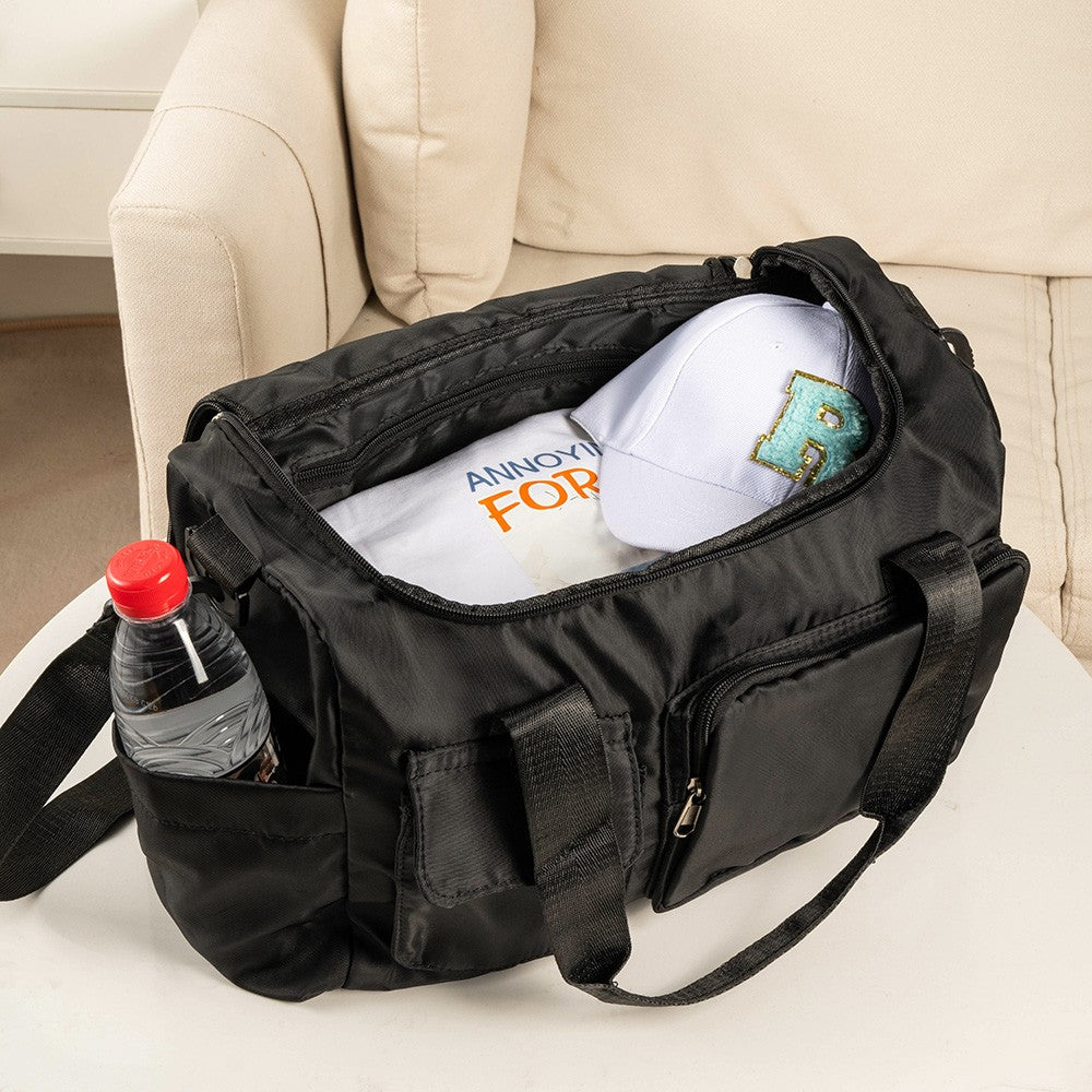 Personalized Name Multi-compartment Waterproof Weekender Bag with Shoulder Strap, Overnight Duffel Bag, Birthday/Back to School/Weekend Gift for Women