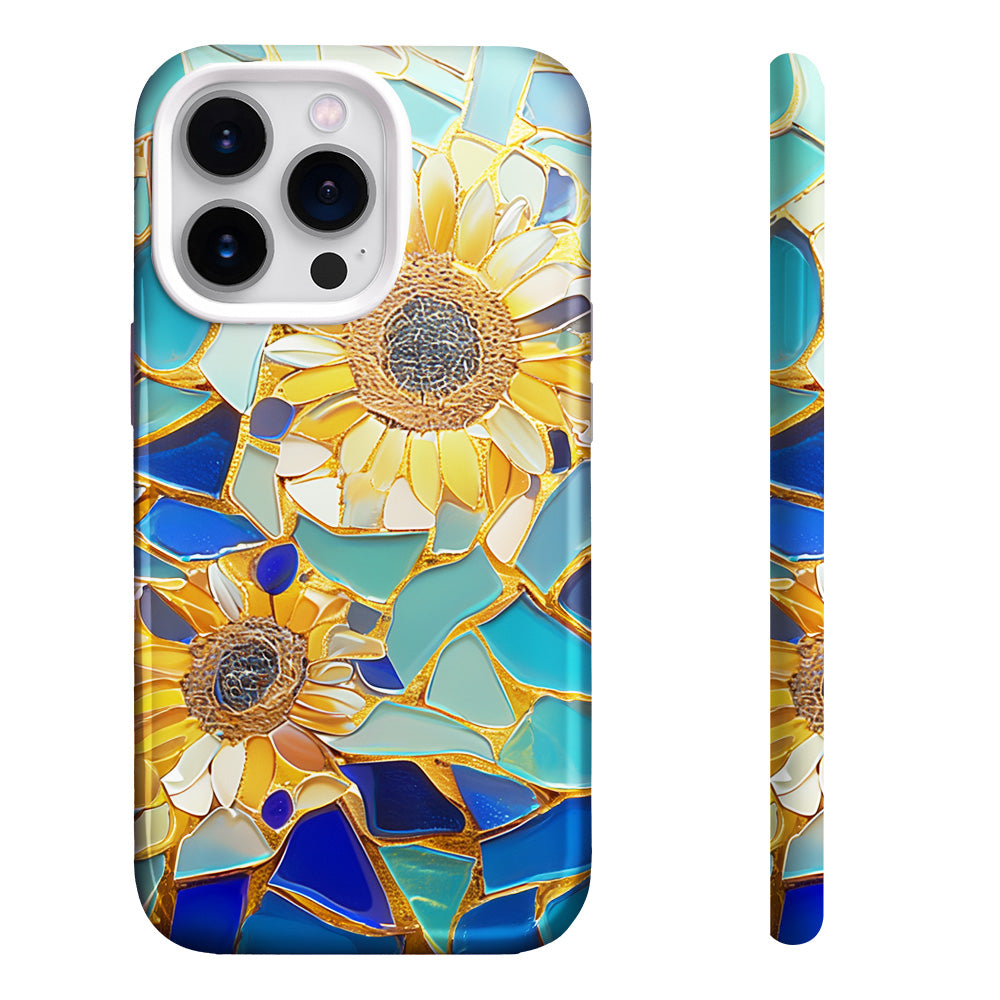 Sunflower Mosaic Phone Case,Multiple Styles for iPhone, Samsung Galaxy, Google Pixel