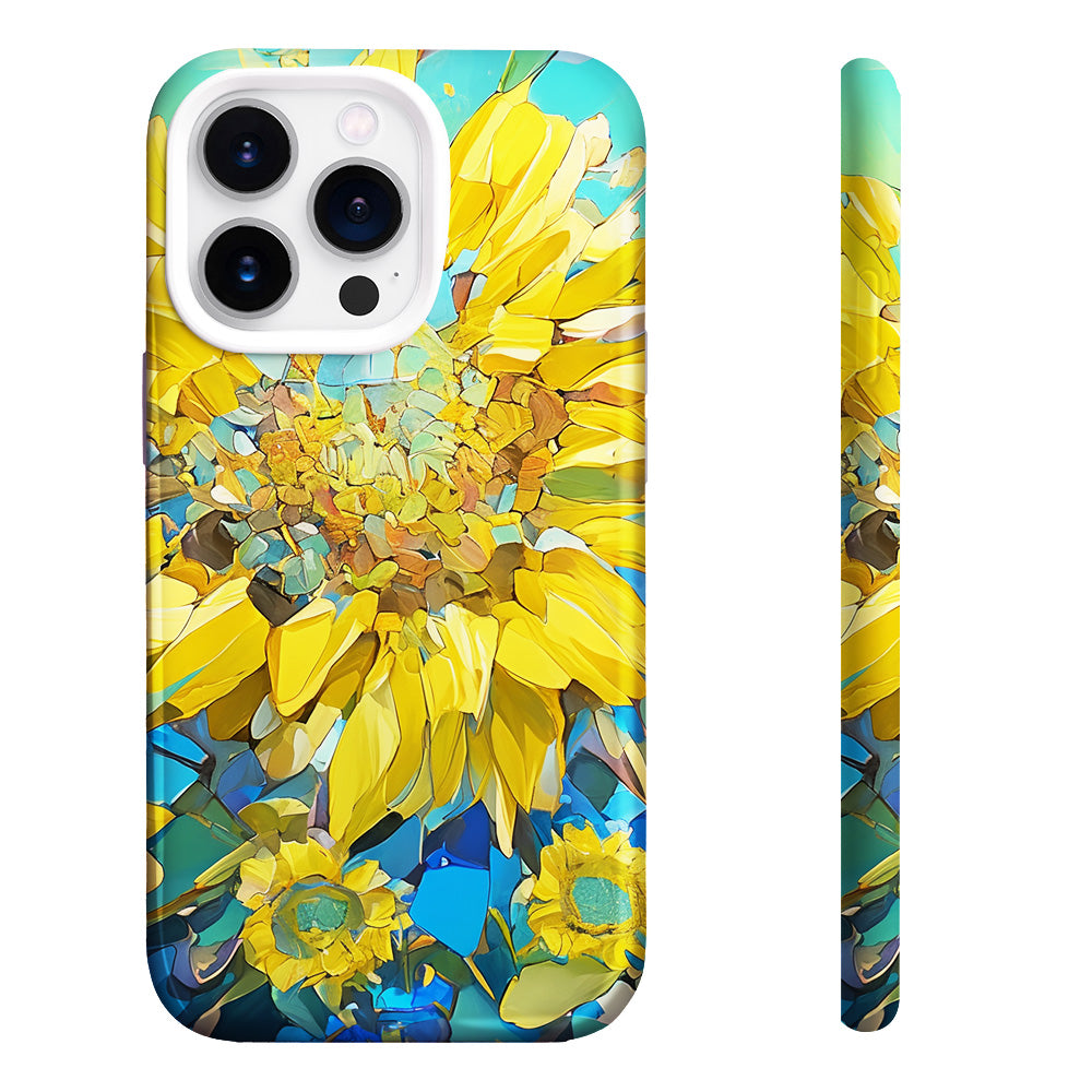 Sunflower Mosaic Phone Case,Multiple Styles for iPhone, Samsung Galaxy, Google Pixel