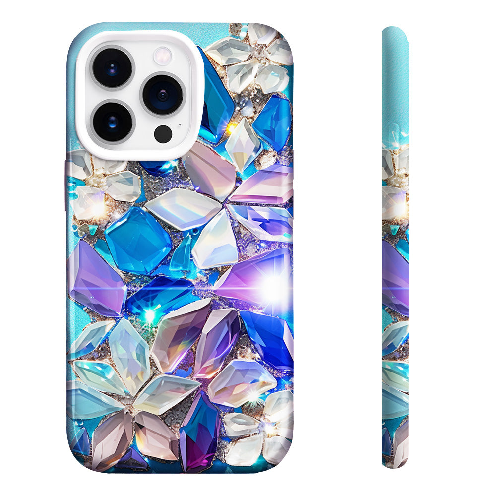Floral Gemstone Mosaic Style Phone Case, Multiple Styles Available for iPhone, Samsung Galaxy, Google Pixel
