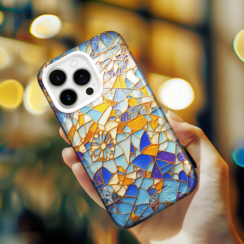 Mosaic Art Style Custom Phone Case,Unique Geometric Pattern for iPhone, Samsung Galaxy, Google Pixel