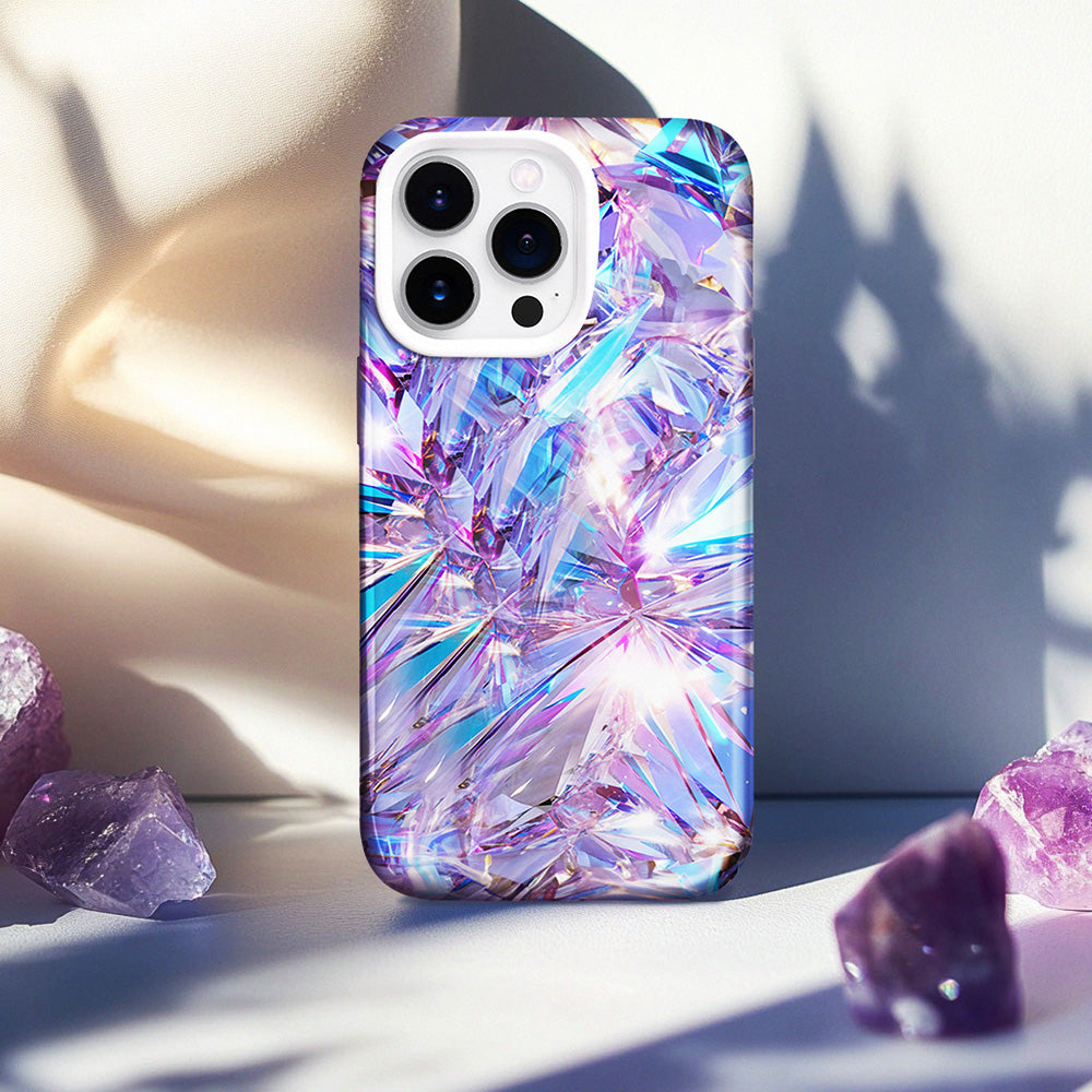 3D Pink Mosaic Glass Texture Phone Case，Stunning Design for iPhone, Samsung Galaxy, Google Pixel