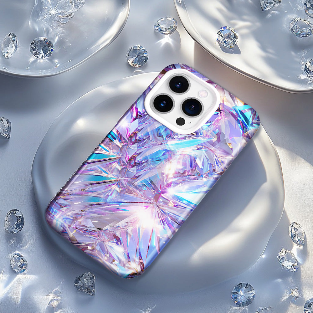 3D Pink Mosaic Glass Texture Phone Case，Stunning Design for iPhone, Samsung Galaxy, Google Pixel
