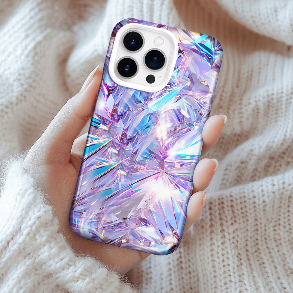 3D Pink Mosaic Glass Texture Phone Case，Stunning Design for iPhone, Samsung Galaxy, Google Pixel