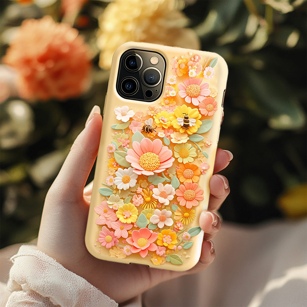 Floral and Honeycomb 3D Phone Case Collection,Multiple Styles for iPhone, Samsung Galaxy, Google Pixel