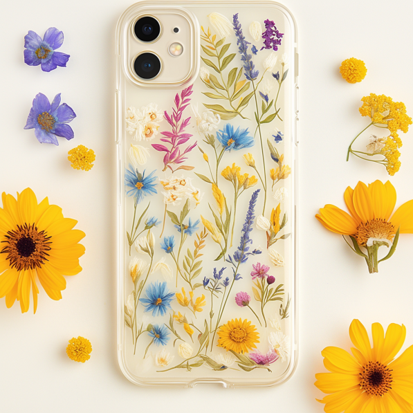 Handcrafted Resin Pressed Flower DIY Phone Case for iPhone, Samsung Galaxy, Google Pixel